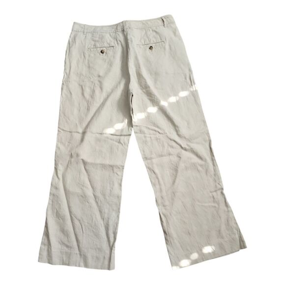 David Jones 100% Linen Neutral Wide Leg Beachy Pants Size 10 Australia Quiet Lux - Picture 9 of 9